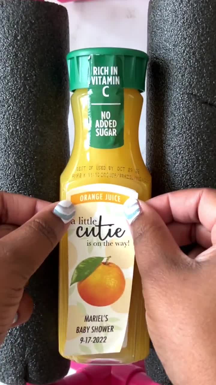 Personalized Orange Juice Drink Label Custom Juice Labels Orange Juice  Printable Orange Juice Orange Juice Party Favors 