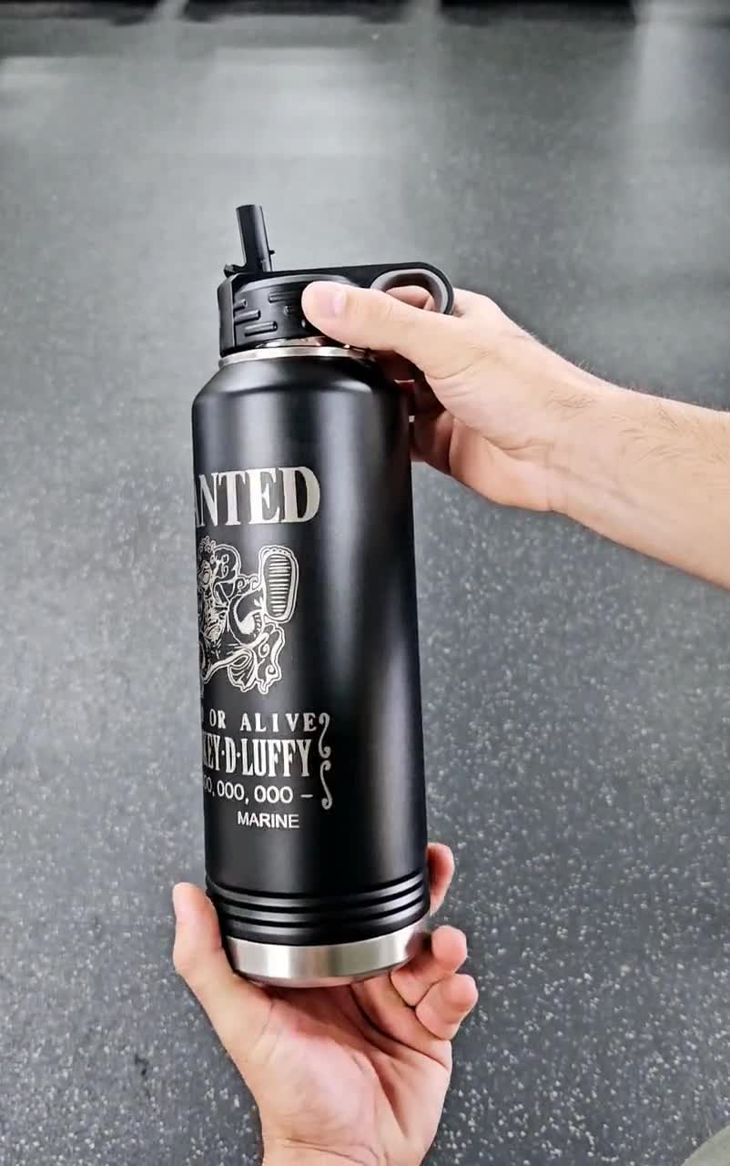 Berserk 40 oz stainless insulated with straw laser engraved water