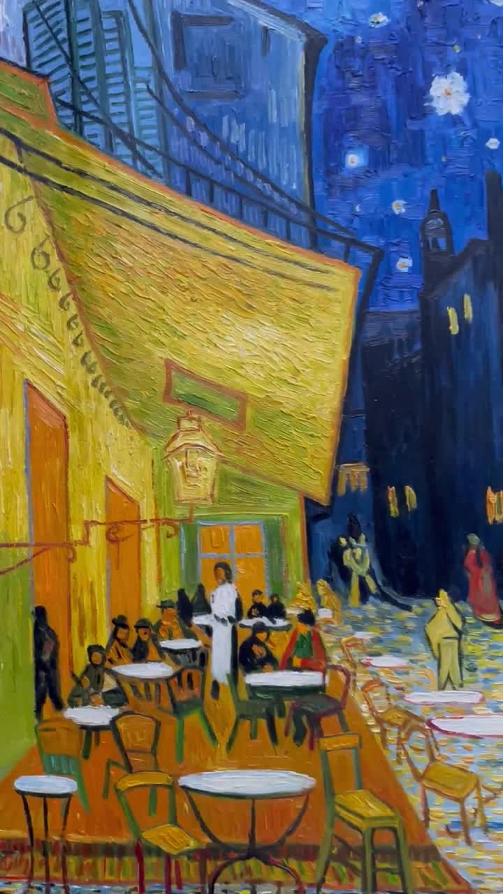 Dipinti Paesaggio Quadri Olio su Tela Dipinti a Mano - Van Gogh - Dipinti  Personalizzati di grandi dimensioni - Cafe Terrace Ad Arles Di Notte
