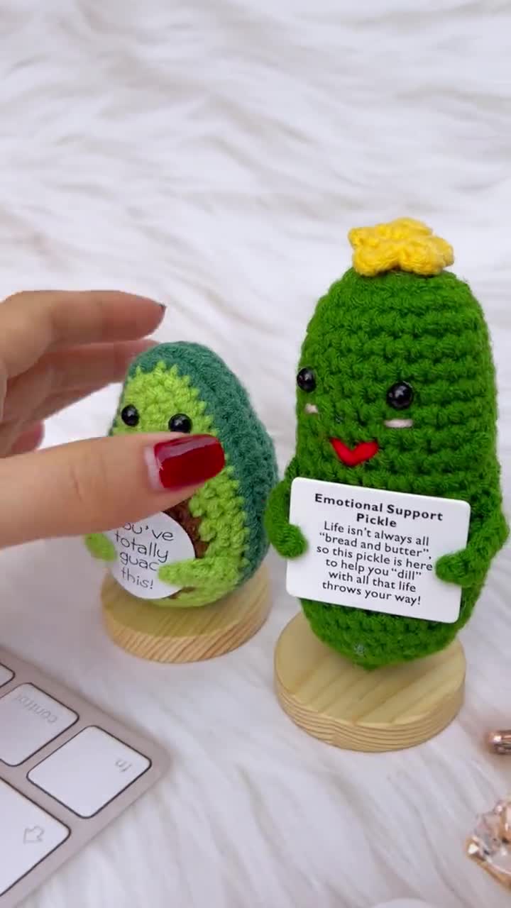 Buy Support Handmade Crochet Pickles & Pineapple Bring Fine-handmade  Crochet Emotional Support Pickle-lucky Tiny Crochet Decoration With Letters  Online in India 