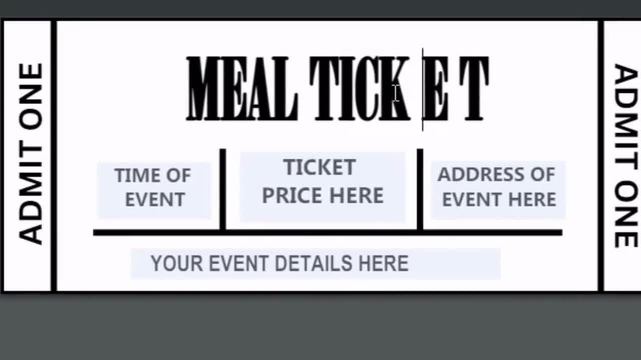 Editable Food Event Ticket, Food Ticket Template, Ticket PDF Editable Food Event Ticket, Food Ticket Template, Ticket PDF