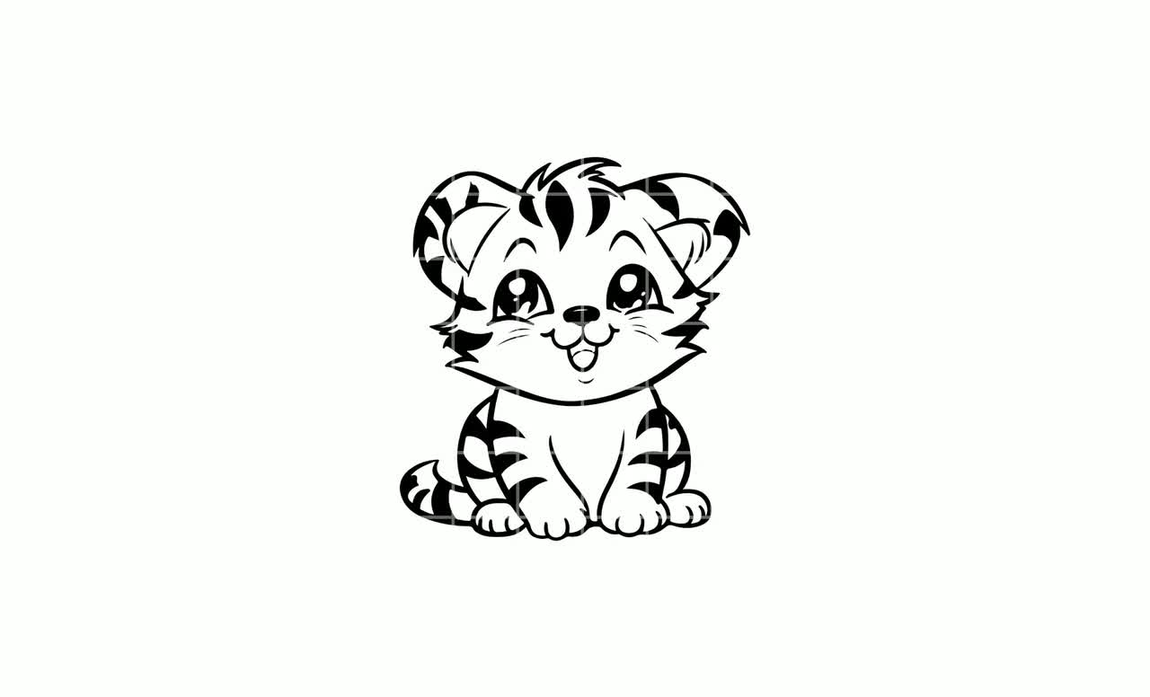 Baby Tiger SVG, Cute Tiger SVG, Tiger Cub SVG, Tiger Head svg, Tiger Eyes  svg, Chibi Tiger svg, Tiger Clip Art, Tiger Face svg, Tiger Mascot, image size:1280x776