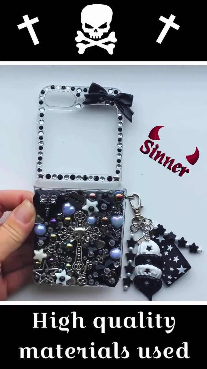 Custom Z Flip 6 Phone Case Decoden Junk Gothic Skull Cross Z Flip