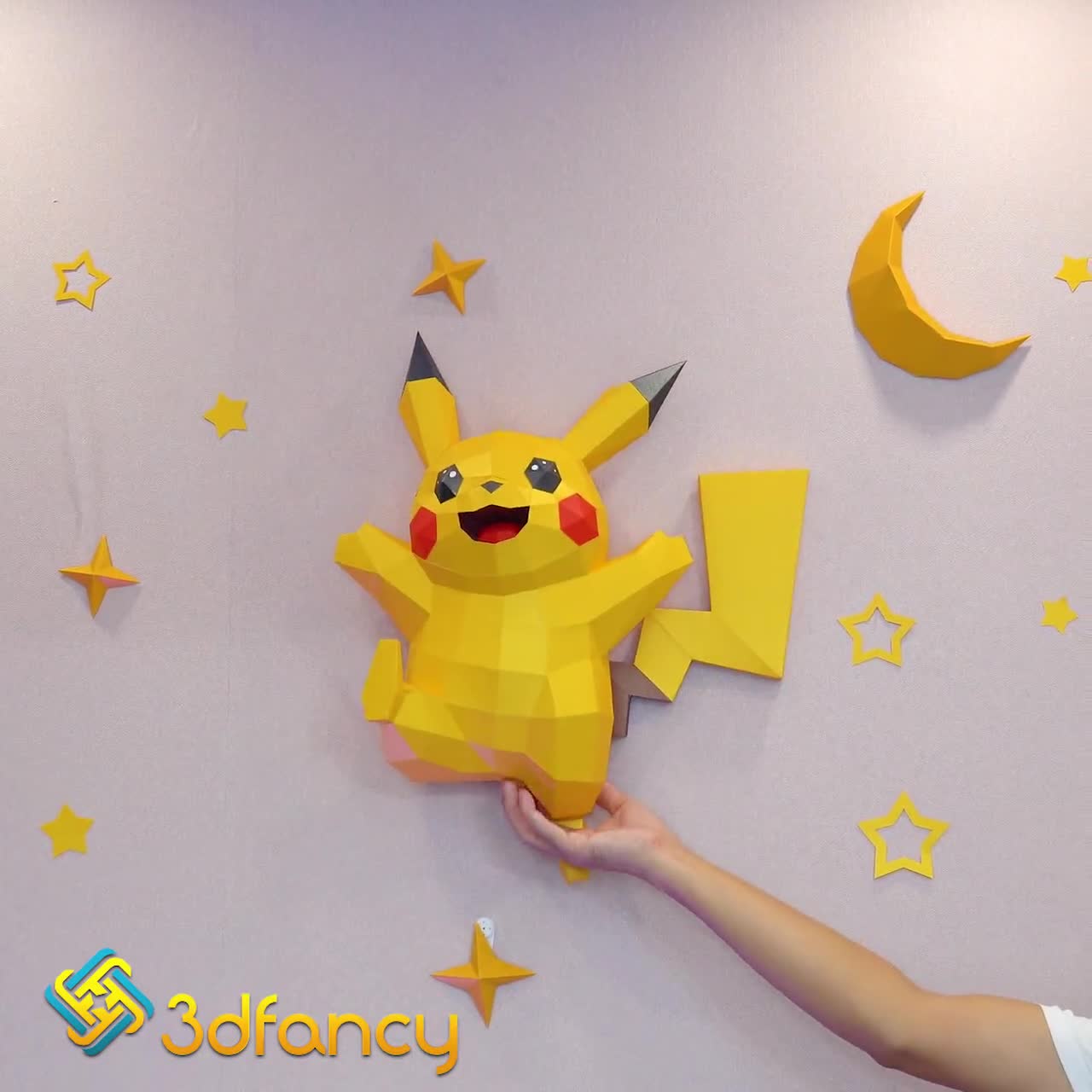 Pikachu Cardboard Sculpture, DIY Pokemon 3D Papercraft Kit, 3D Paper  Arthome Decor, Corrugated Board ,DIY Gift 