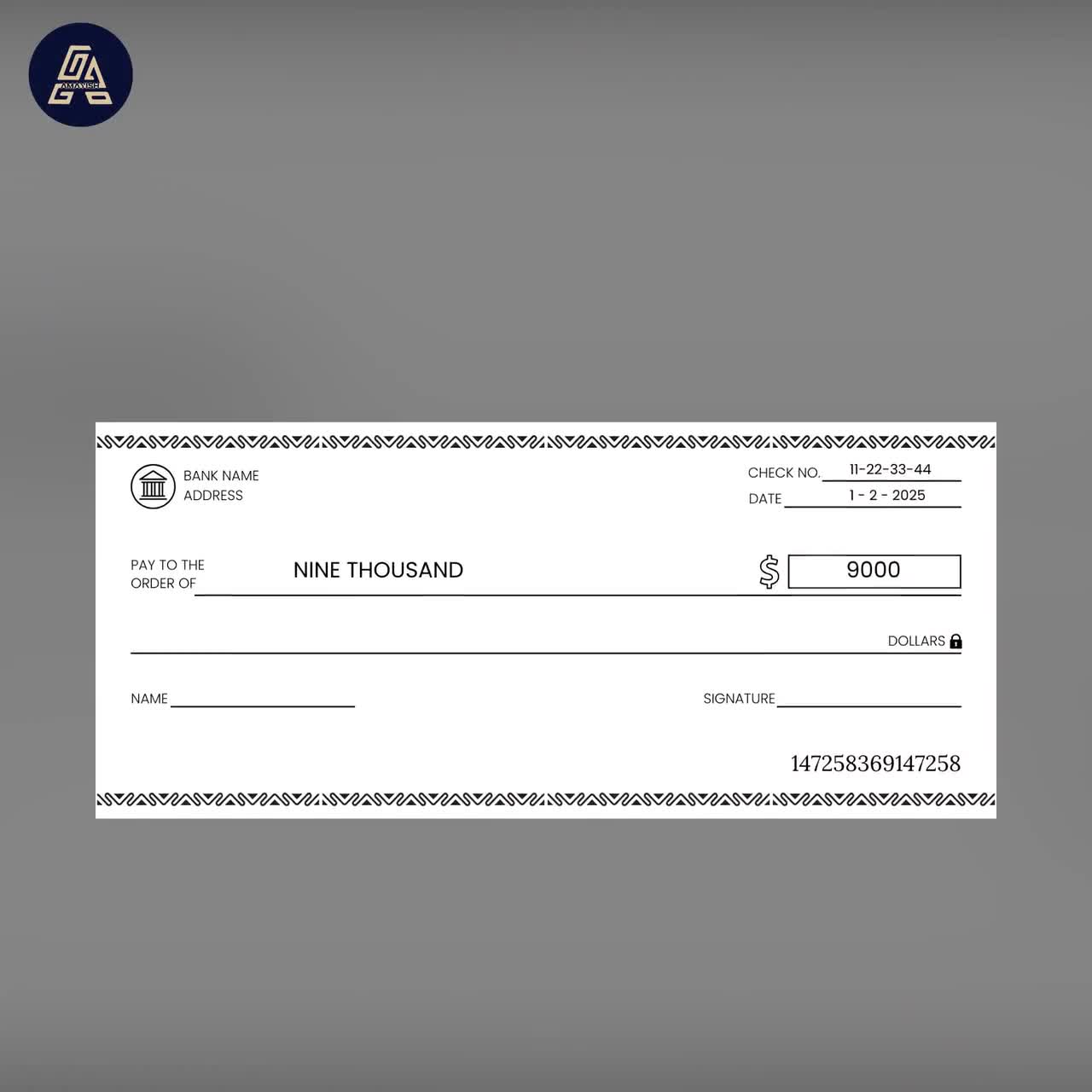 Check Bank Notes Bank Check Template Canva