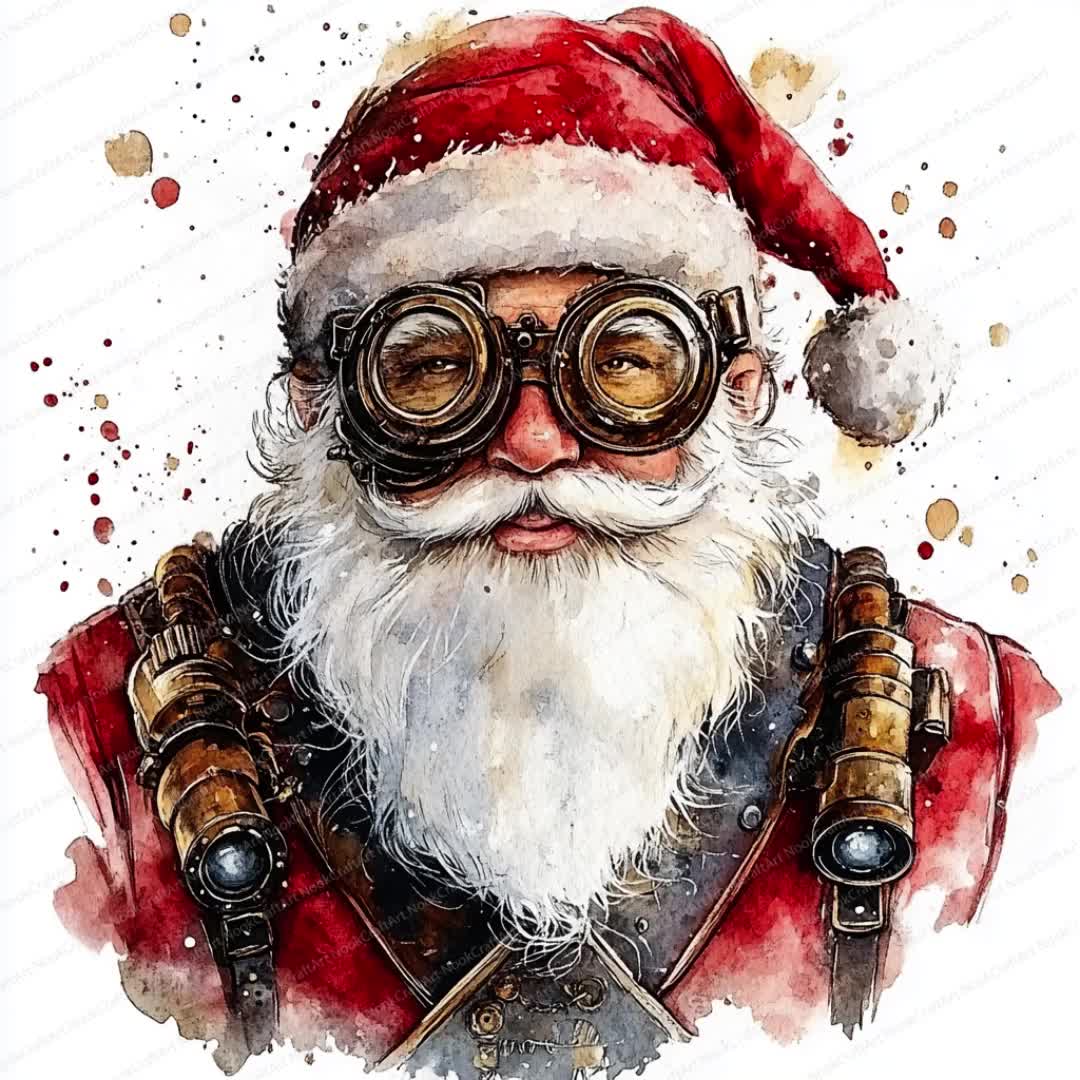 18 スチームパンク サンタクロース クリップアート | クリスマス