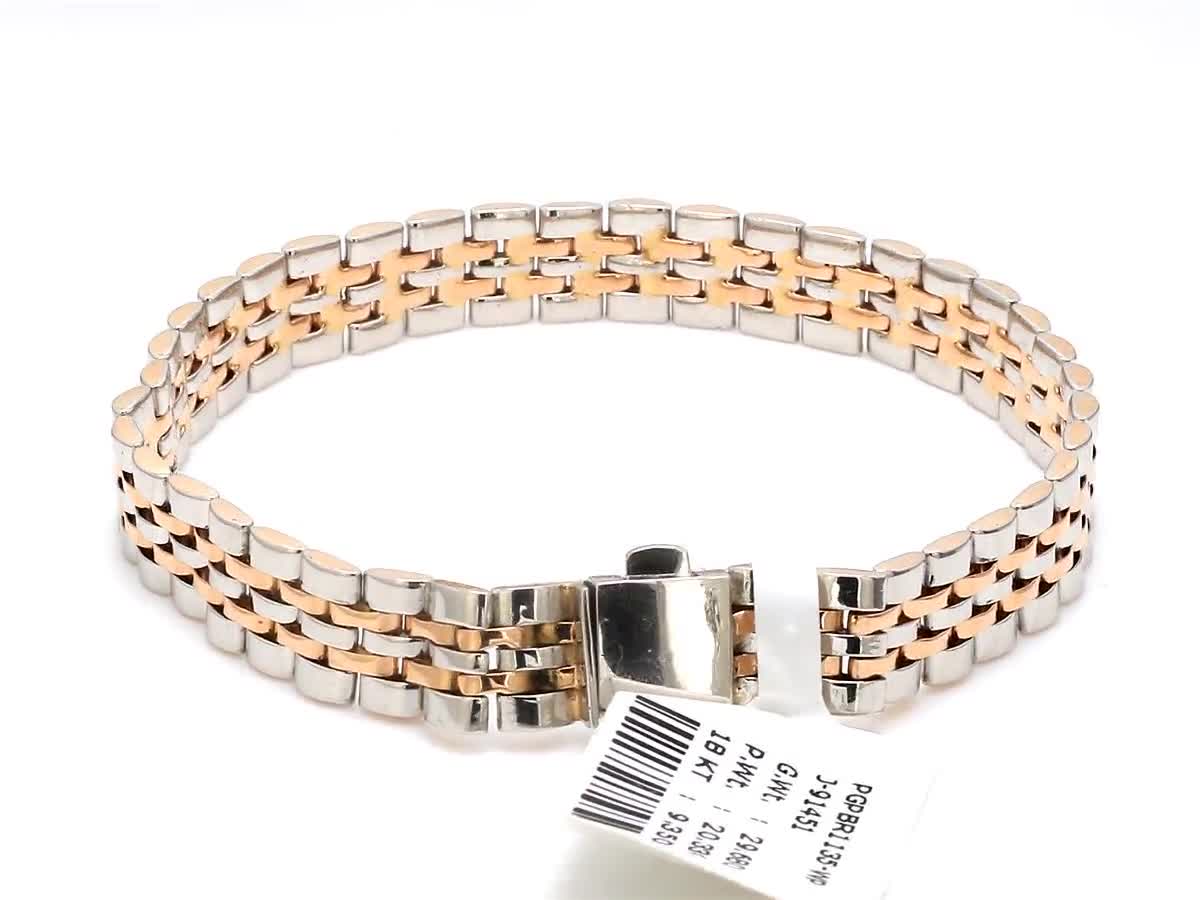 Designer Platinum & Yellow Gold Bracelet for Men JL PTB 777