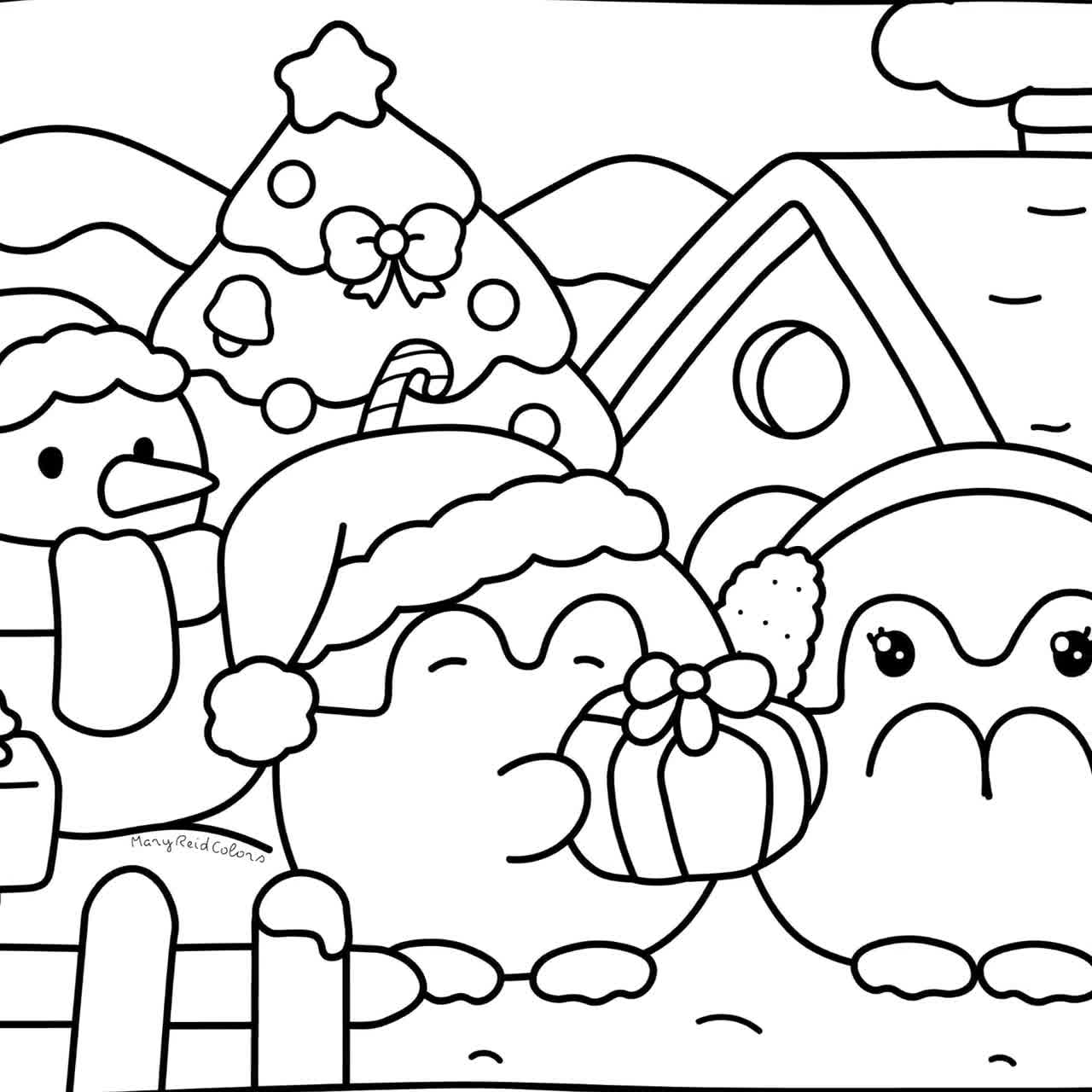 子供向けのリアルなクリスマスぬり絵 - 印刷して楽しめる Christmas Treats 塗り絵 \u0026, image size:1280x1280