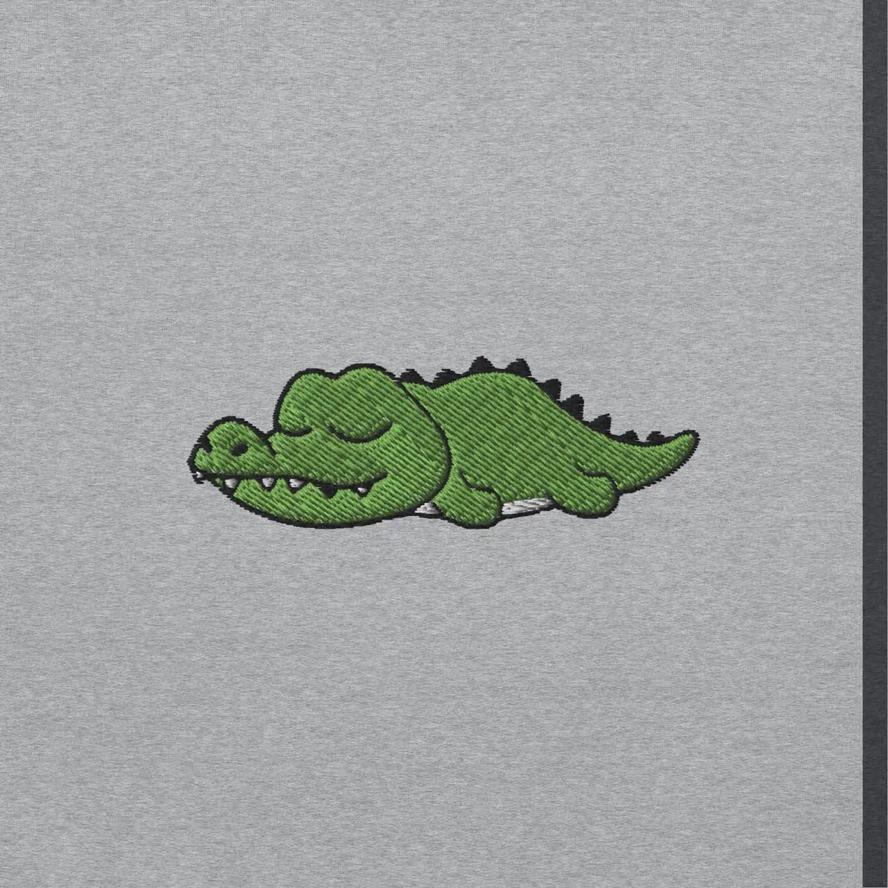 Crocodile Hoodie / Embroidered Crocodile / Kawaii Crocodile