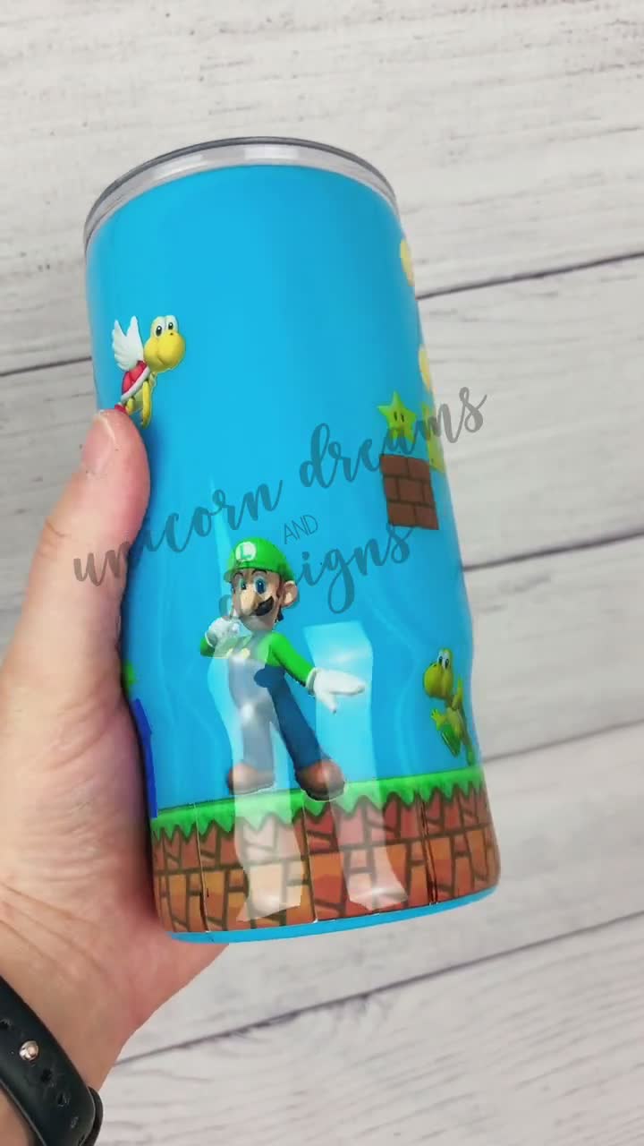 Mario Stainless Steel Tumbler with stainless steel straw – ByCustomCreationz