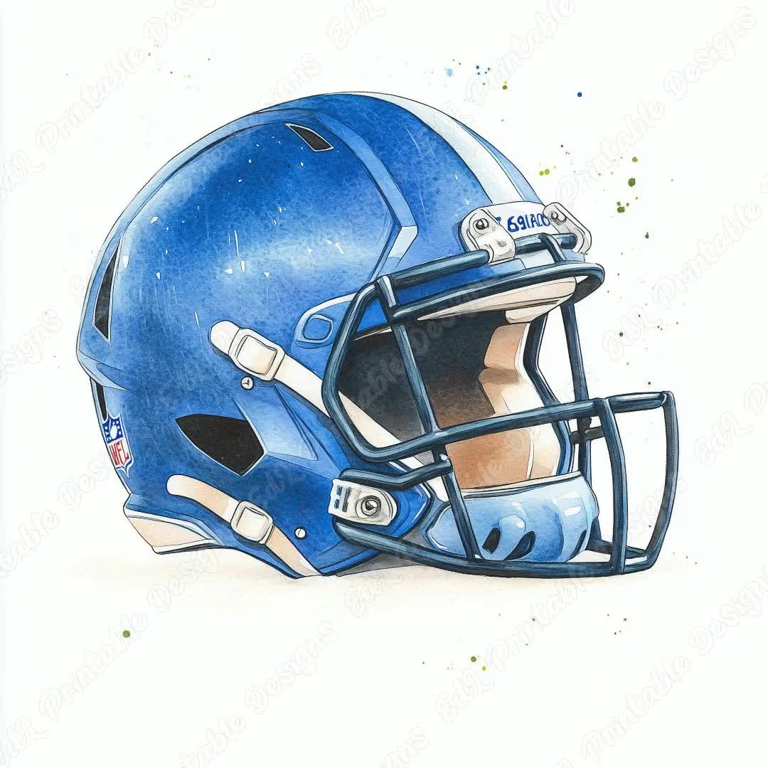 American Football Helmet Clipart, Watercolor Sport Scrapbooking (digital  Download) - Etsy