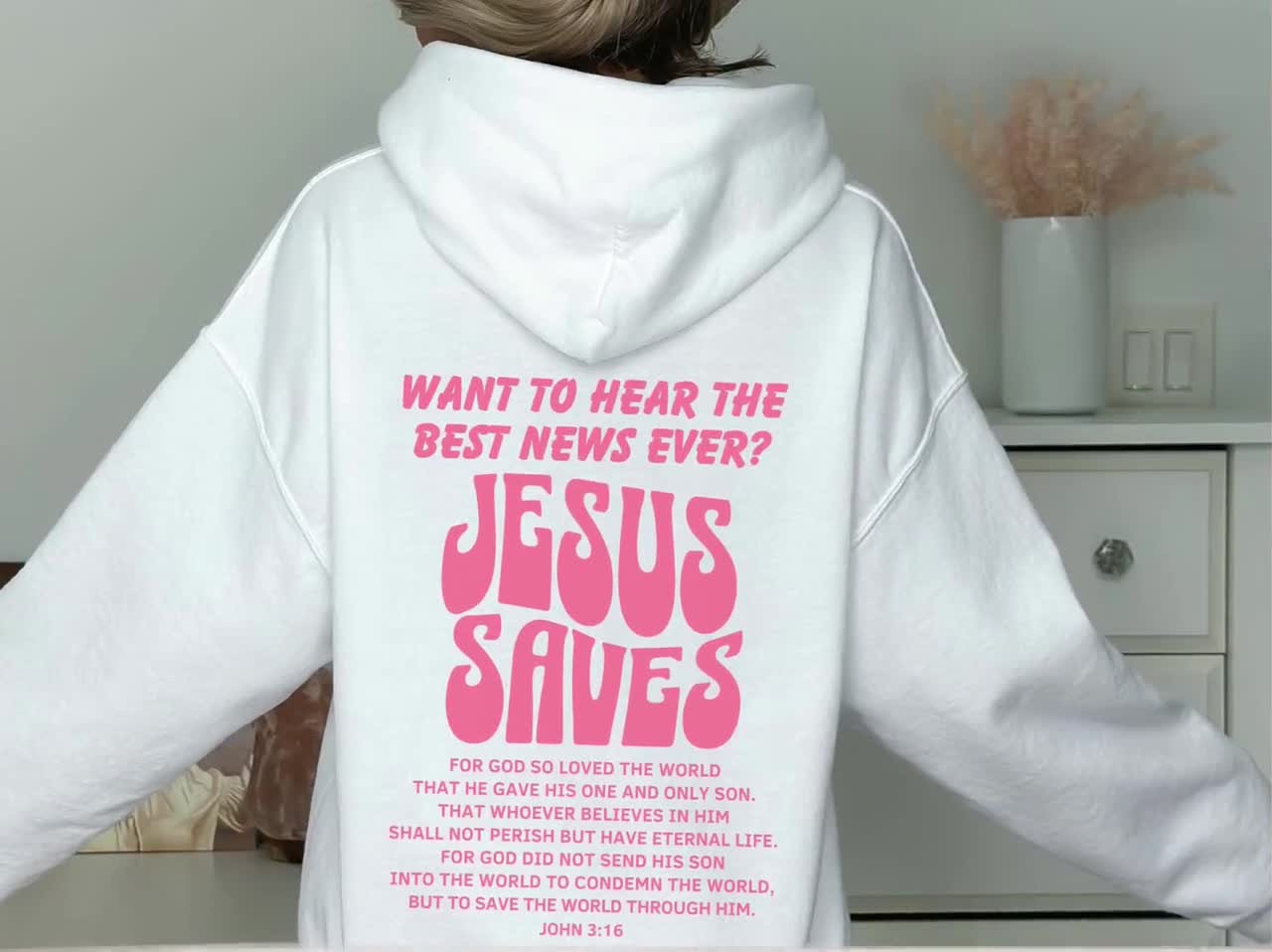 John 3:16 Hoodie Bible Scripture Jesus Christ God's Love Hooded Sweatshirt John 3:16 Hoodie Bible Scripture Jesus Christ God's Love Hooded Sweatshirt