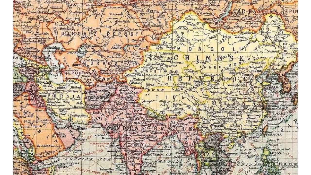 古地図　世界地図　年代物　ヴィンテージ　182×122 巻物　レトロ　巻物仕様 無料画像「古代の世界地図」 - 地図, ヴィンテージ, 羊皮紙
