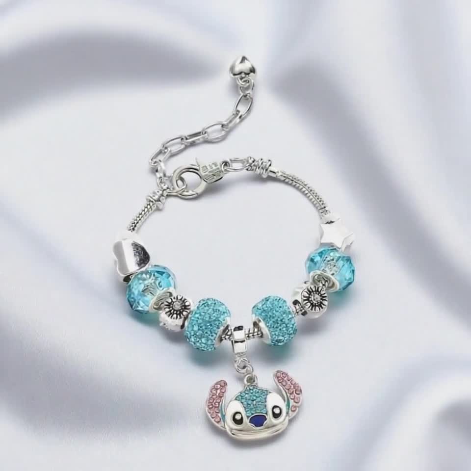 Rhinestone Stitch Inspired charm Bracelet video poster