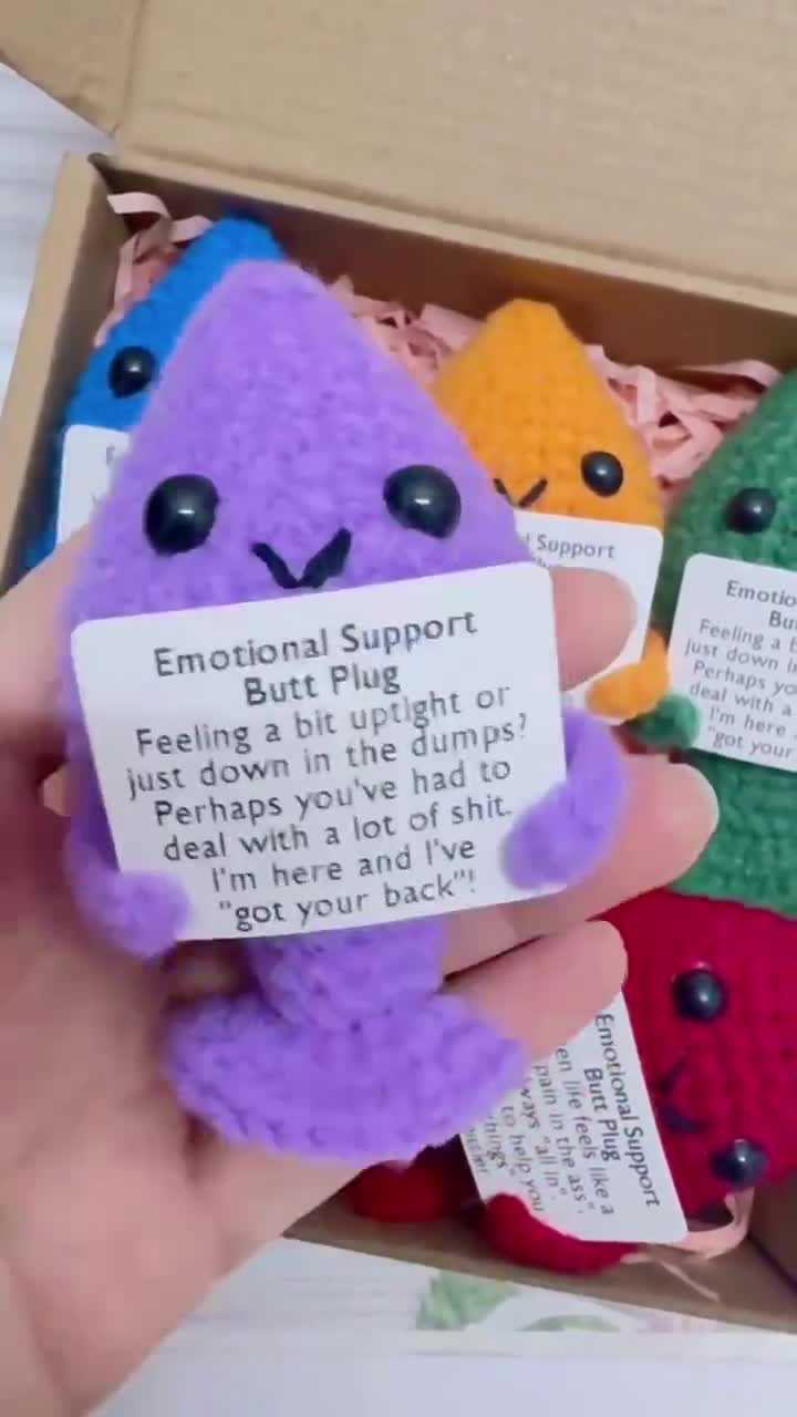 Funny Crochet Butt Plug,Emotional Support Butt Plug,Adult Toys,Funny Gag  Gift,Mature Gift,Emotiona Support Gift,Gift for Bestie/Best Friends