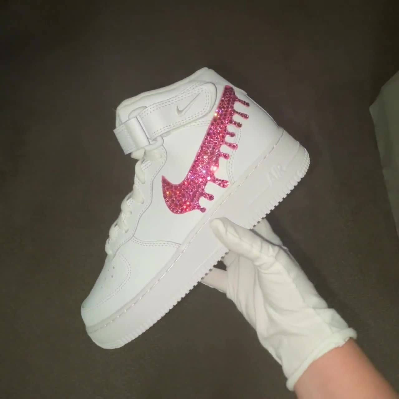 Pink Dripping Custom Air Force 1 Sneakers – JOY'S
