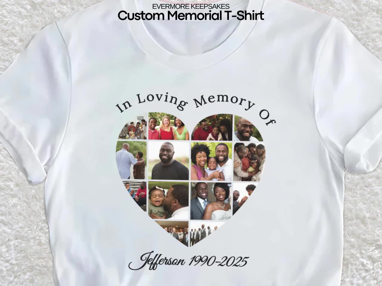 その他 Buzzy MEMORIAL SHIRTS Personalized Memorial Shirt, Custom Funeral T-shirt, Celebration