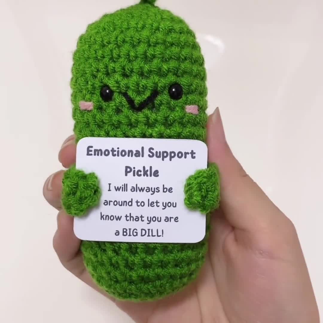 Emotional Support Pickle Pattern, US English Terms, Handmade Christmas  Gift, Crochet Cucumber With Positive Affirmation, Kind of A Big Dill -   Israel