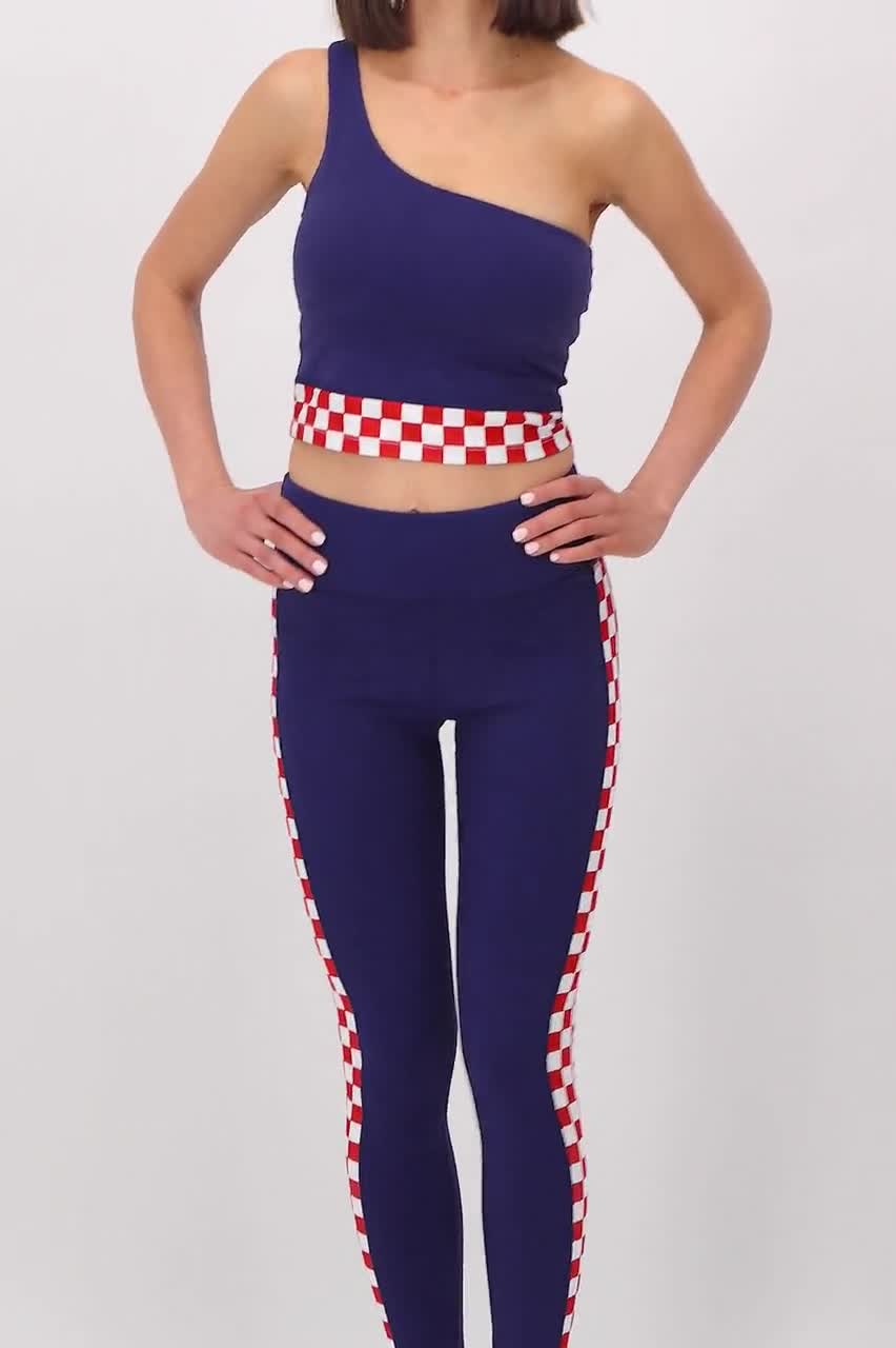 Croatia Red Checkered Sports Bra Cro Top Croatian Clothes 