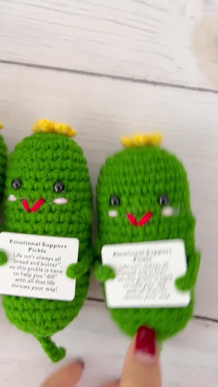 5Pcs Handmade Stuffed Friendship Emotional Support Pickle Yarn