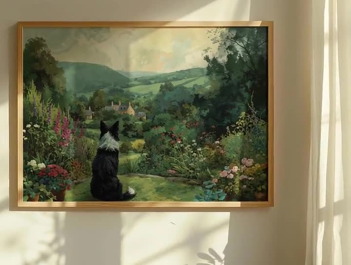 ヴィンテージのイギリスの田園風景画ウォールアート、風景画プリント