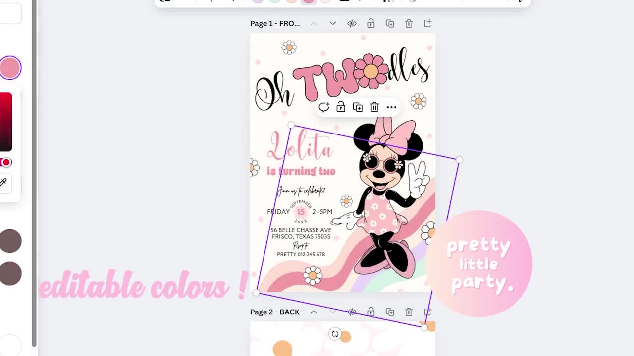 FOUR ever Young & Wild Minnie Mouse Birthday Party Invitation | 4th Cute Minnie White Pink Polkadot Fourth Birthday Invite Balloon PMN04 video poster