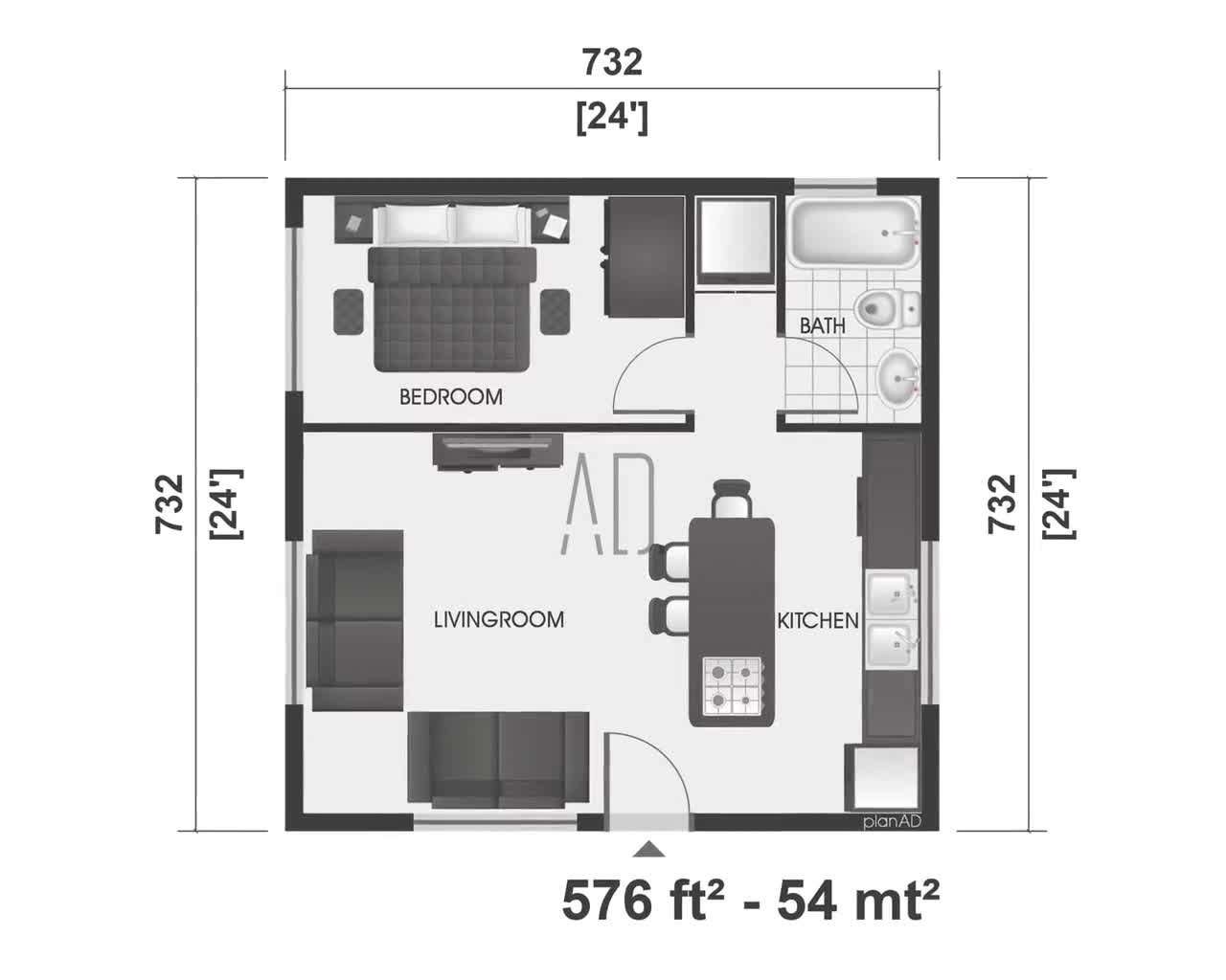Small House Design 6x6 Meters 36 Sqm 20x20 Feet 400 43 OFF