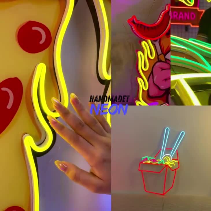 タコスネオンサイン - カスタムLEDメキシカンフードライト - バー