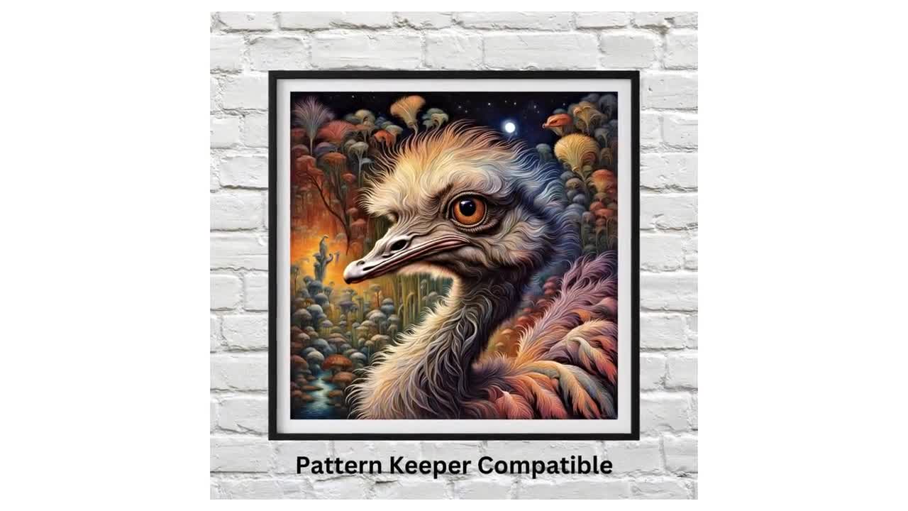 抽象的なダチョウのクロスステッチチャート：ホームデコレーションDIY