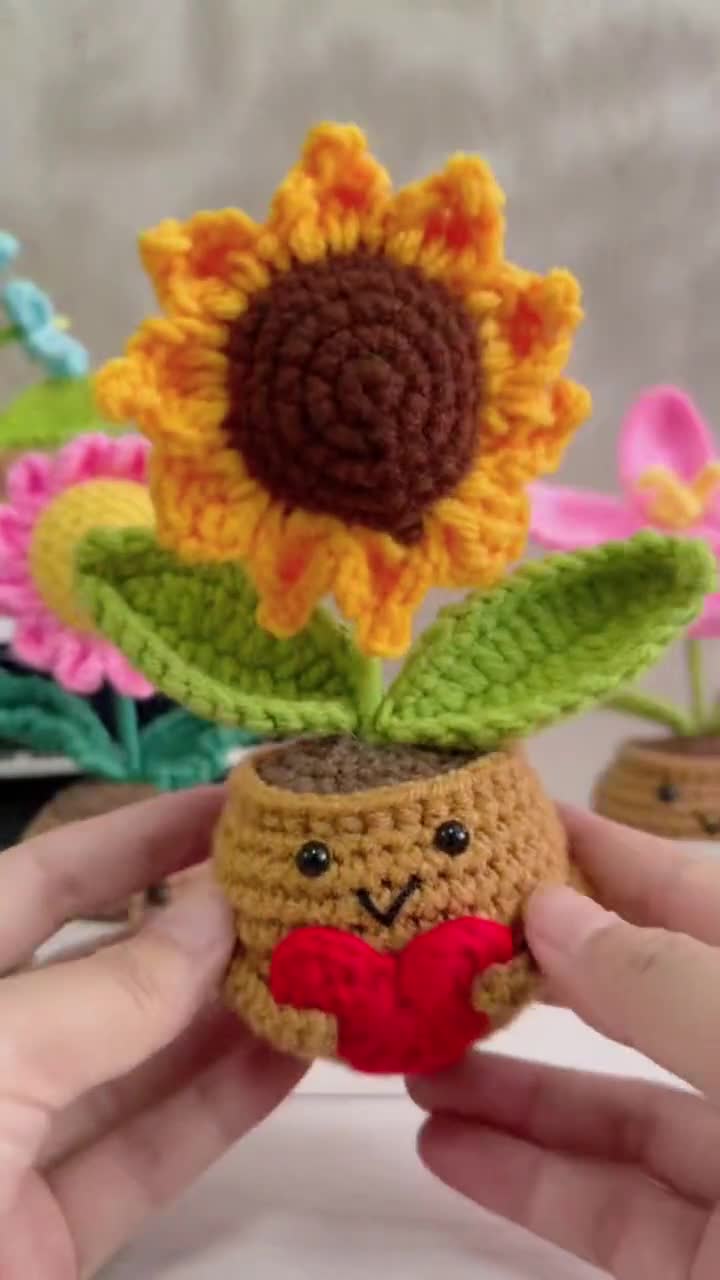 Cute Crochet Flowers-Sunflower/Lily/Daisy/Carnation/Forget-me-not