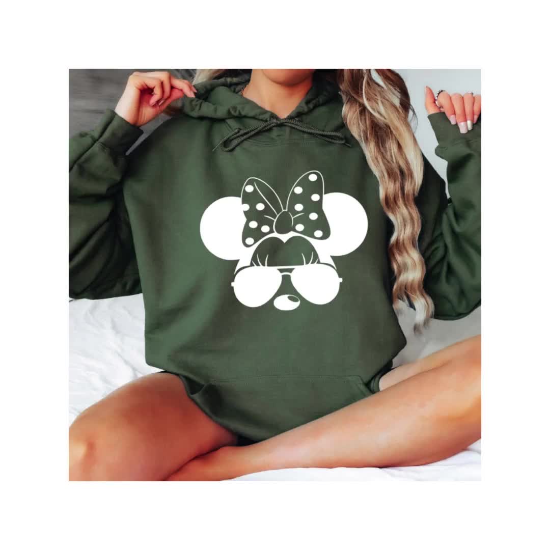 Cool Minnie Shirt with Sunglasses, Sunglasses Minnie Disney Vacation Shirts, Minnie Mouse Hoodie, Customized Disney Sweatshirt, Disney Wife video poster