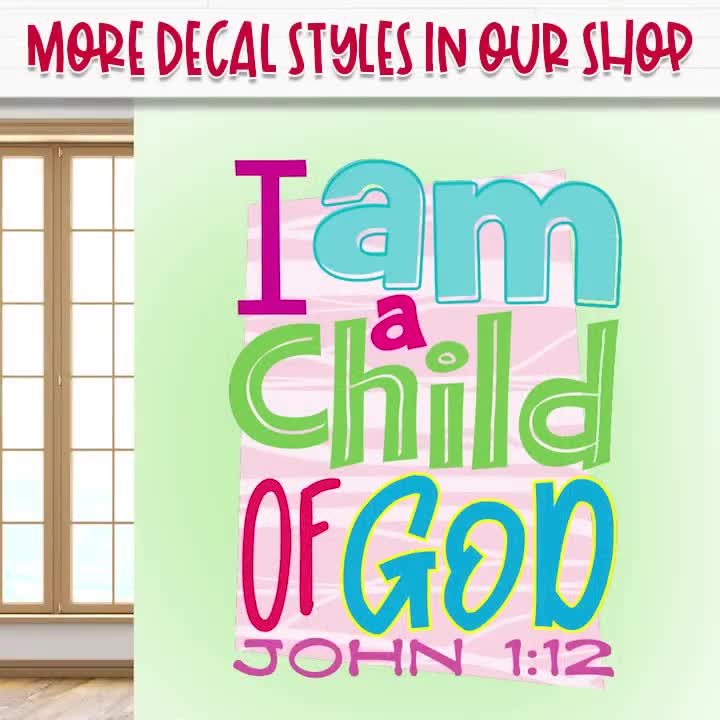 Sunday School Decal, Psalm 9:2, Kids Scripture Art, Kids Bible Verse Decal,  Sunday School Wall Decor, Church Nursery, Bible Verse, 9235 