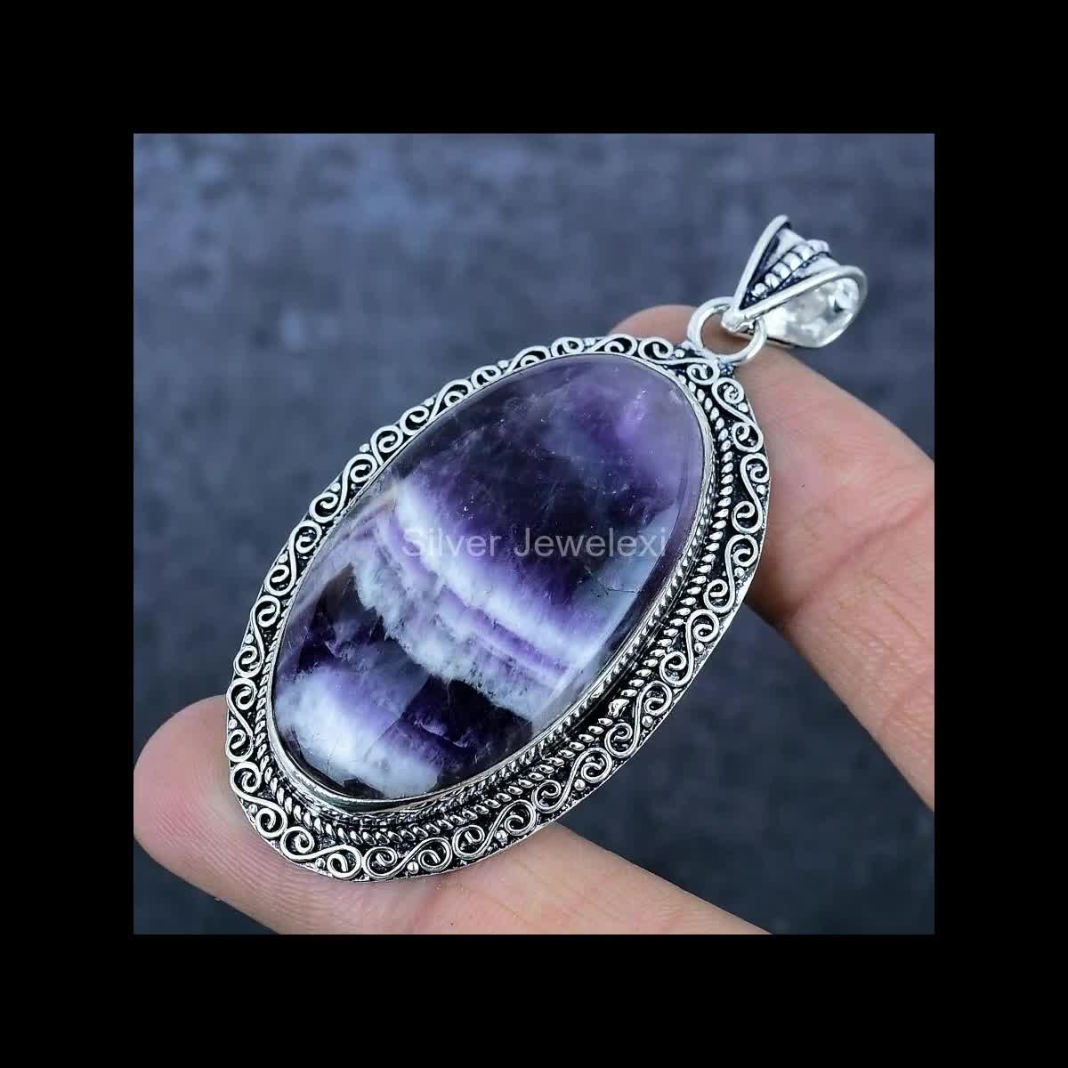 Ametista Collana Ciondolo A Forma Di Chevron Con Doppia - Foto 4