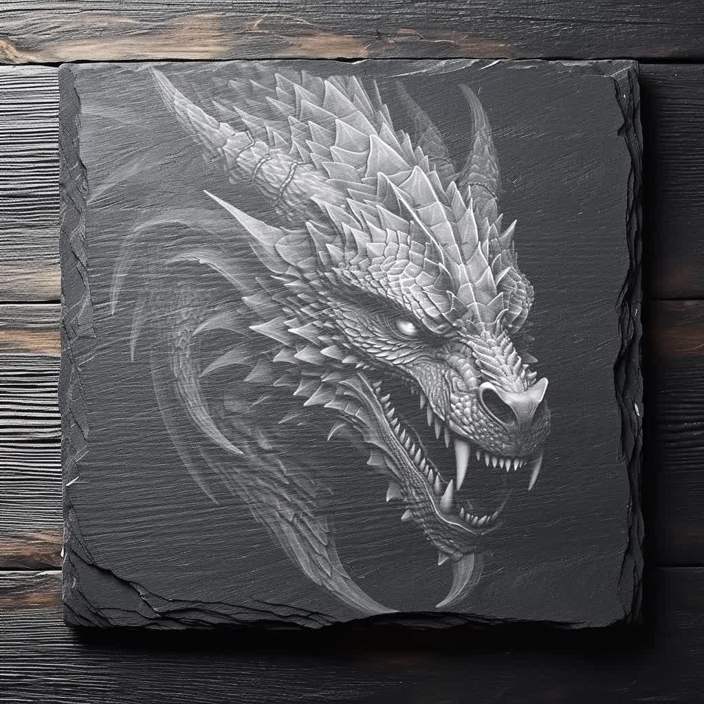 Dragon Wyvern Face Scary Lucifer Laser Engraving File Slate