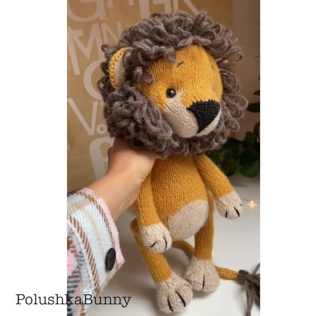 Lion knitting pattern - Toy Knitting Pattern / Polushkabunny video poster