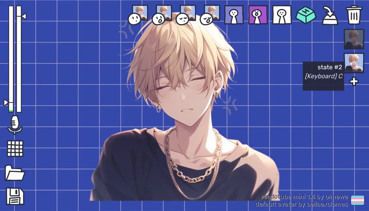 Anime Male PNGTuber Model: Blond Hair, Blue Eyes (Digitaler Download), image size:1280x732