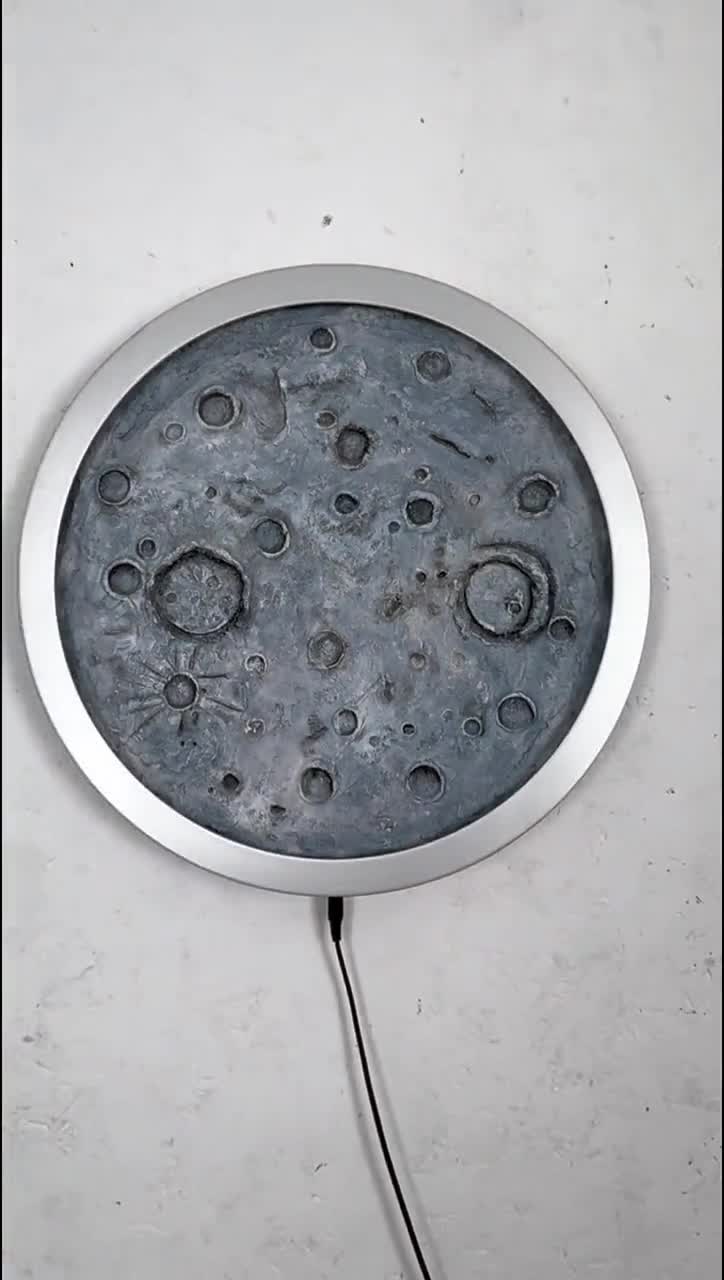 3D Moon Crater LED Wall Decor – Cosmic Night Light for Space Lovers video poster