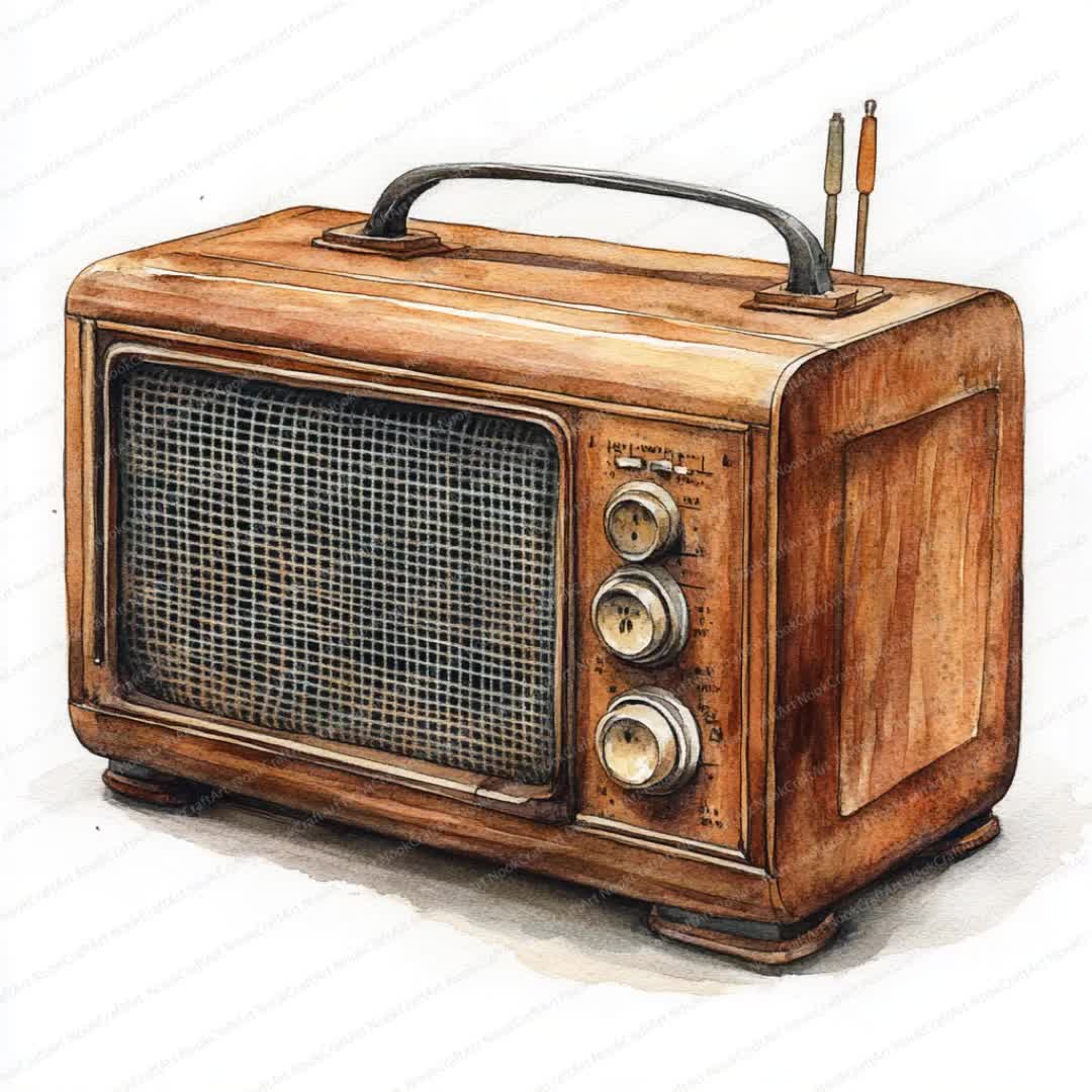 20 ビンテージラジオ クリップアート | レトロラジオ デザイン要素