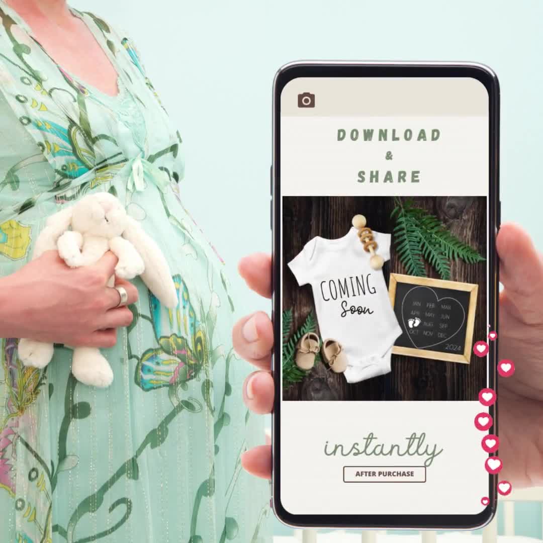 Edit-yourself Pregnancy Announcement Digital File for Social Media