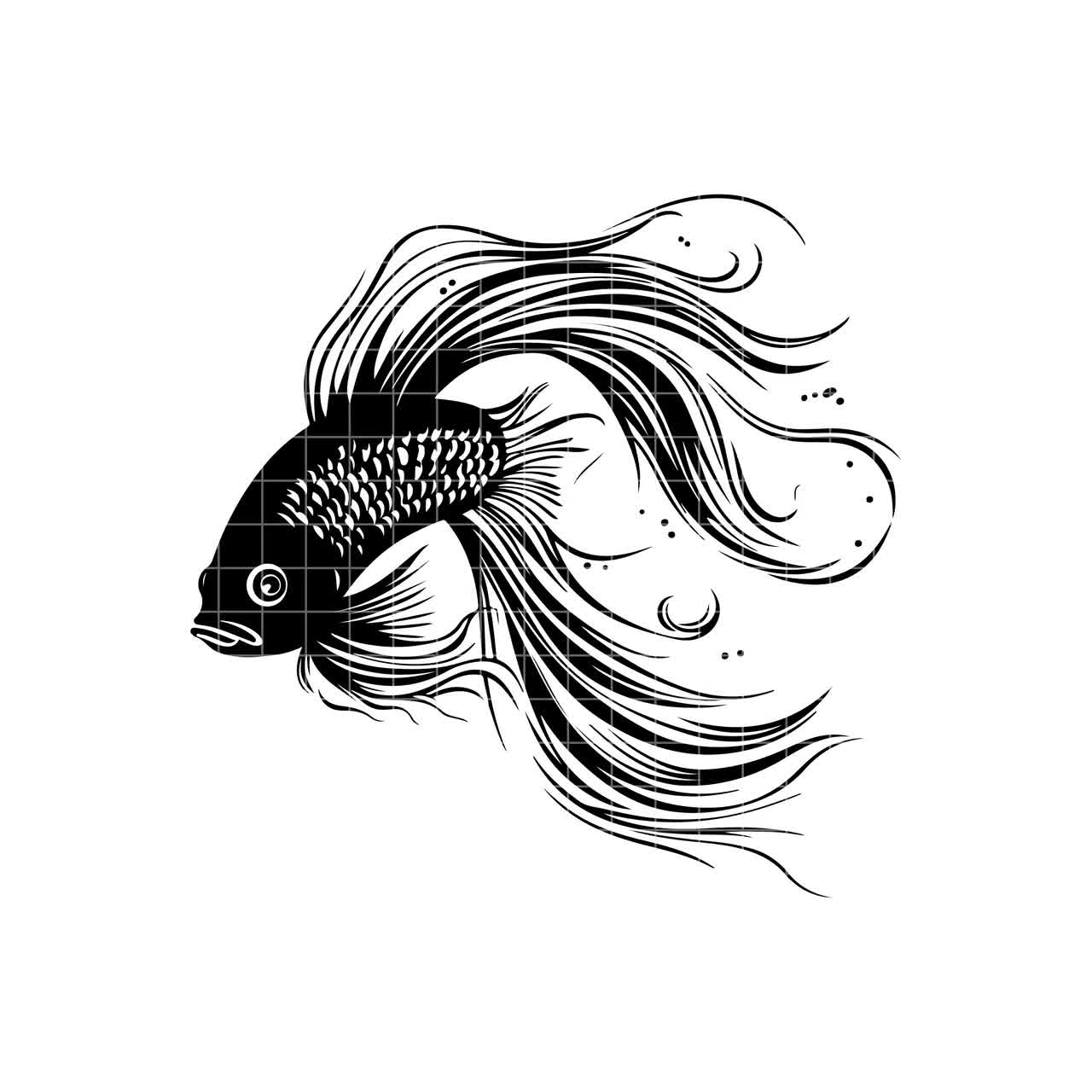 ベタの魚 SVG、魚 SVG、ベタの魚、ベタの魚の水槽の装飾、ベタの魚の