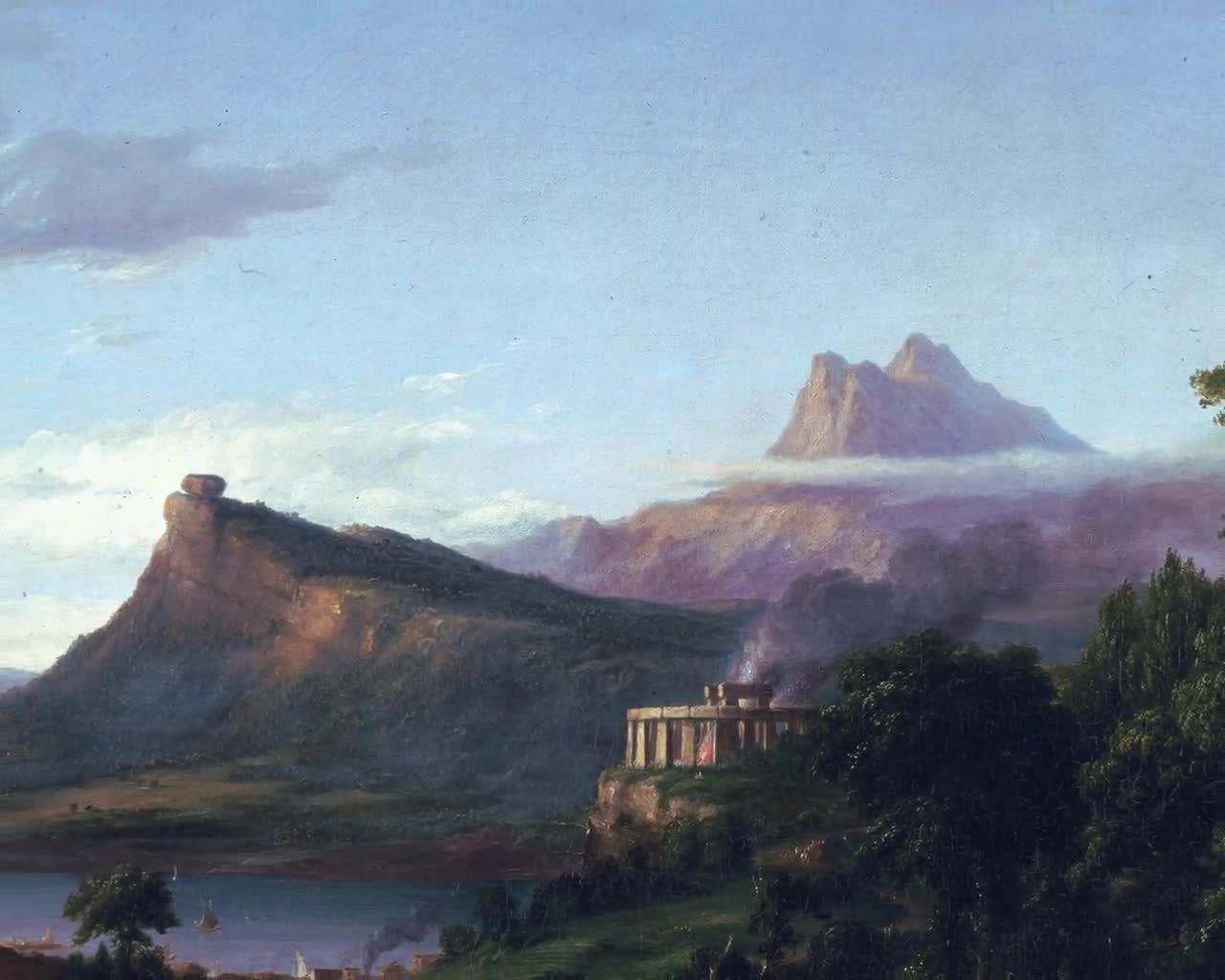 The Arcadian or Pastoral State by Thomas Cole Print the Course of