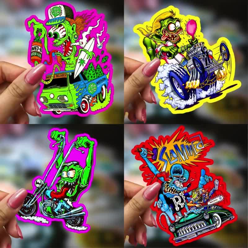 Rat Fink Sticker 40 Pack Waterproof Vinyl Hot Rod Decals, Ed “big