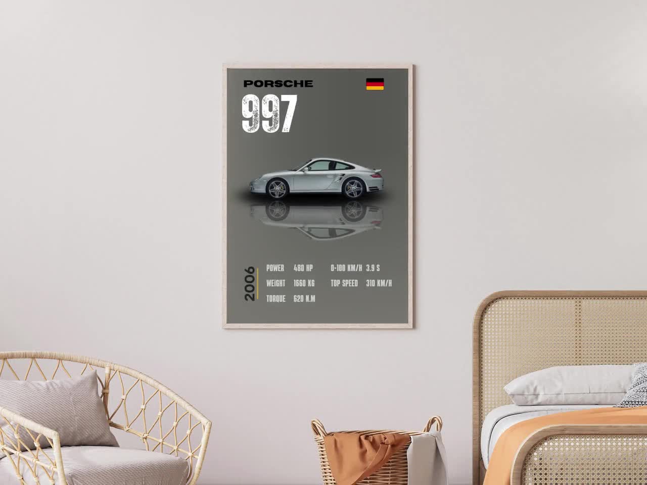 Porsche 997 Turbo Poster: Car Enthusiast Wall Art (digital