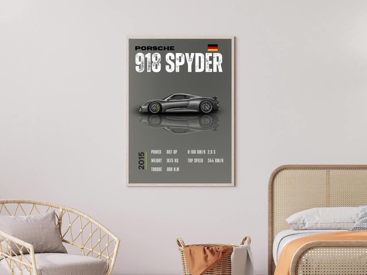 Porsche 918 Spyder Poster: Luxury Car Wall Art (digital Download