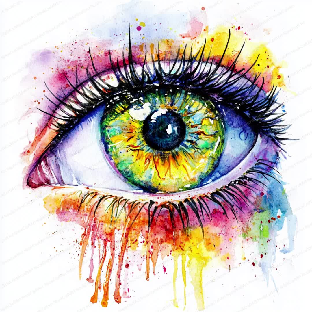 16 抽象的な目のクリップアート | 人間の目のイラスト | 印刷可能な