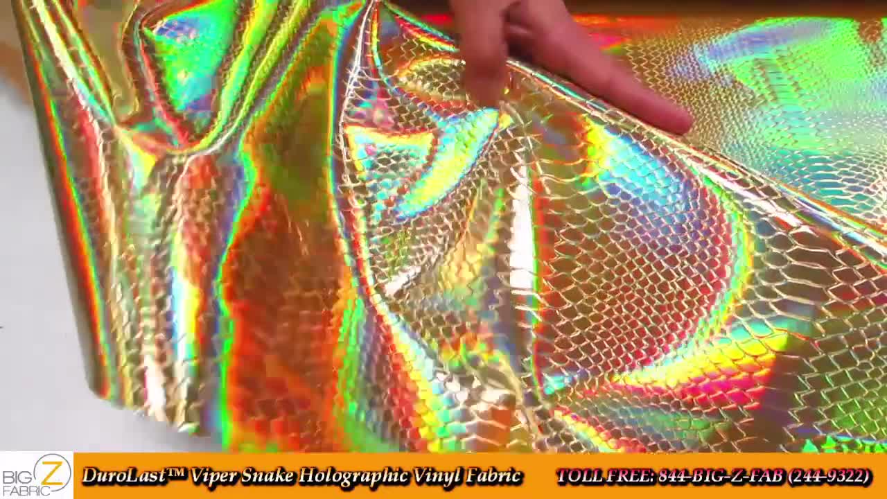 Shop Viper Snake Holographic Embossed PVC Vinyl Fabric Pink by the