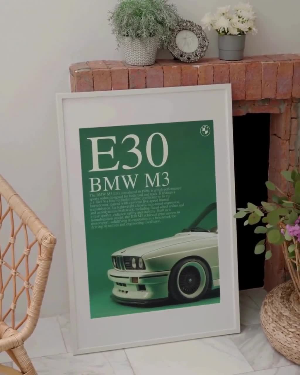 BMW E30 M3 Poster | Vintage Motorsport Wall Art (PDF Digital