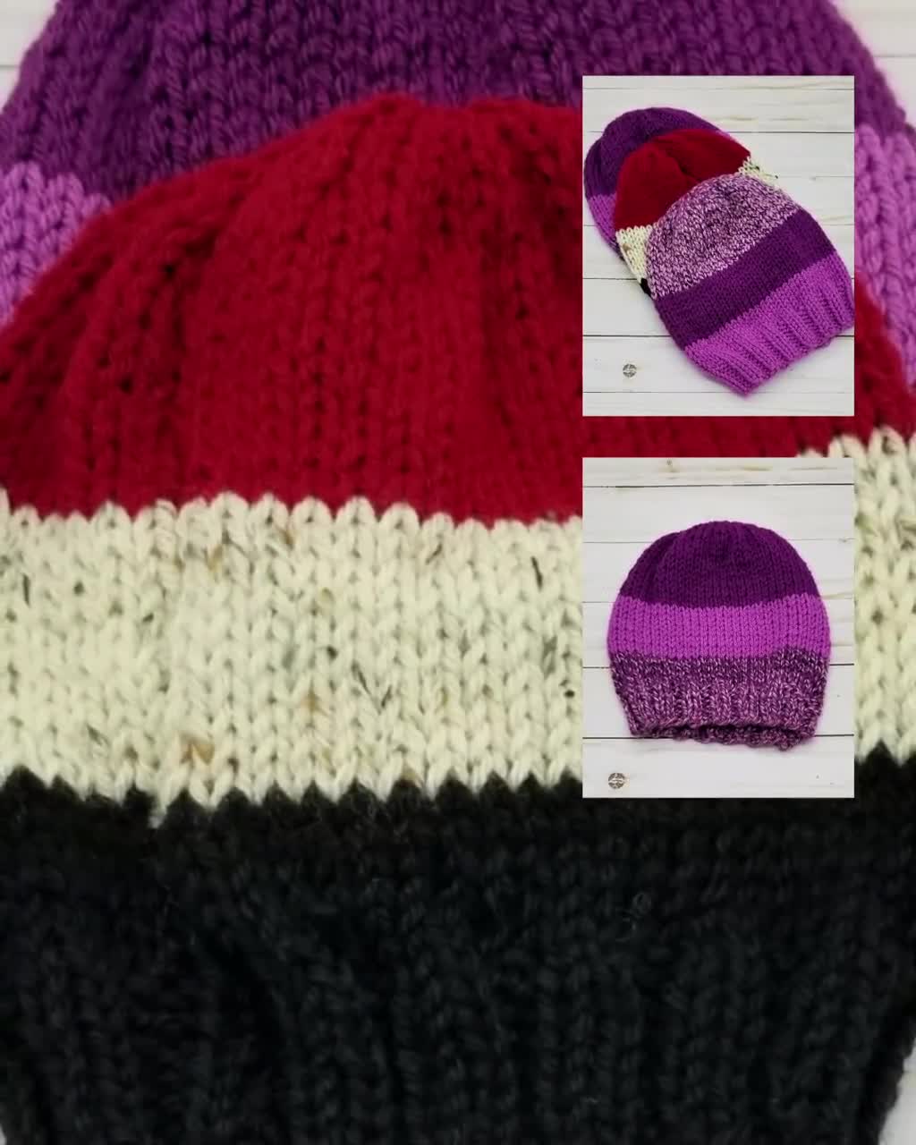 Teen Hat Knitting Pattern, Worsted Weight Beanie Hat Pattern