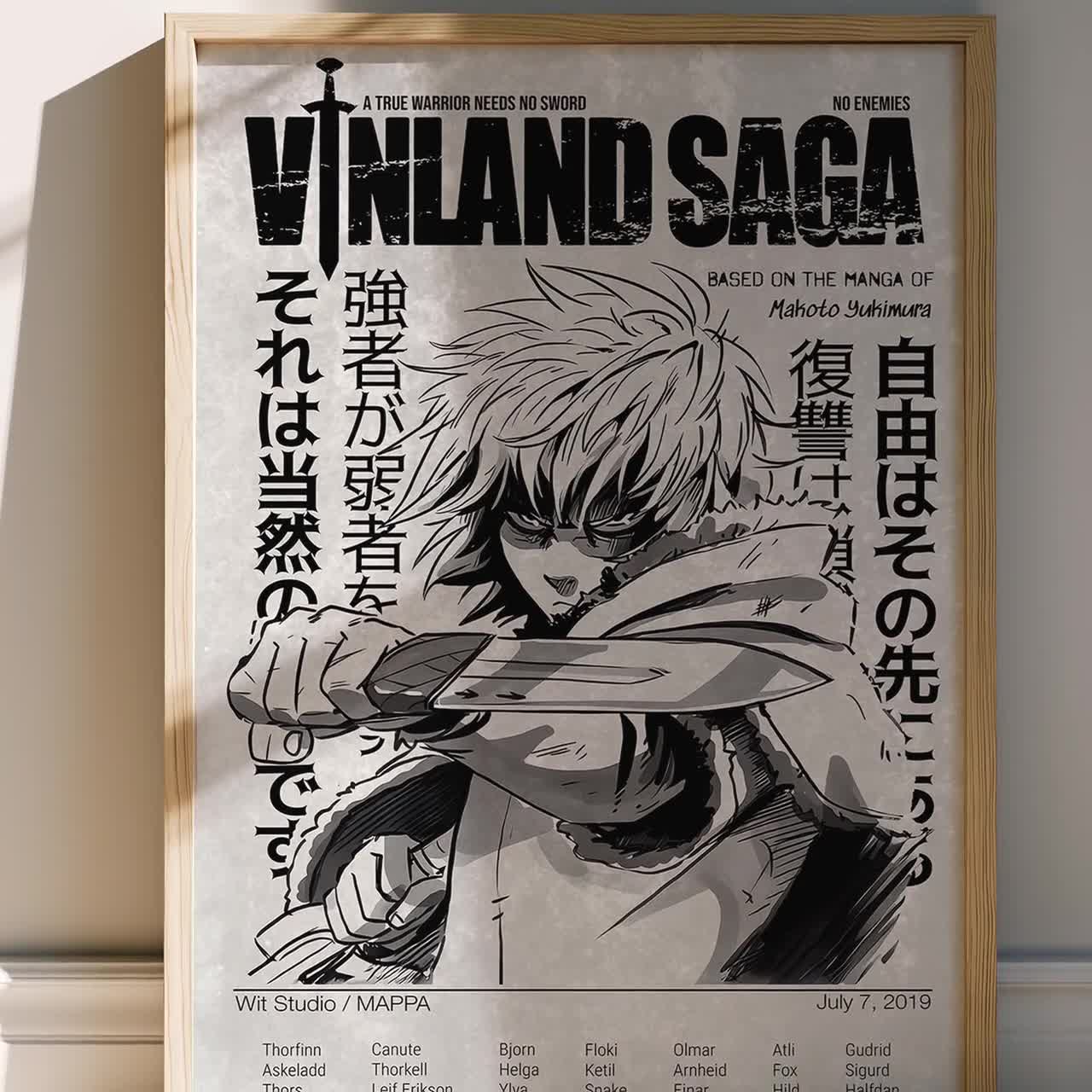 Vinland Saga Manga Poster, Thorfinn Anime Wall Art Print Vintage