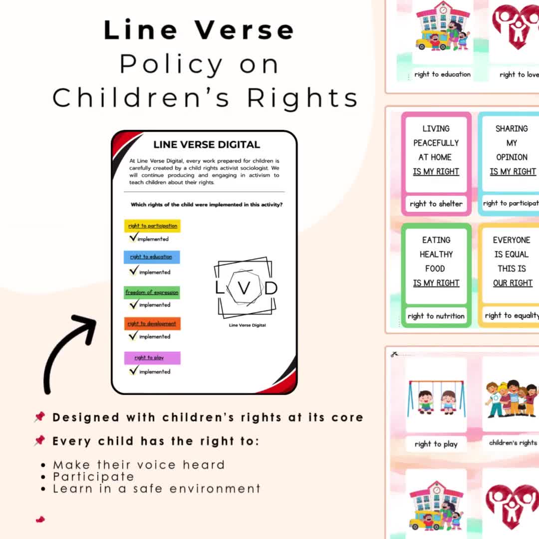 Children's Rights Activity Pack, Elementary School (Digital Download), Printable Activity video poster